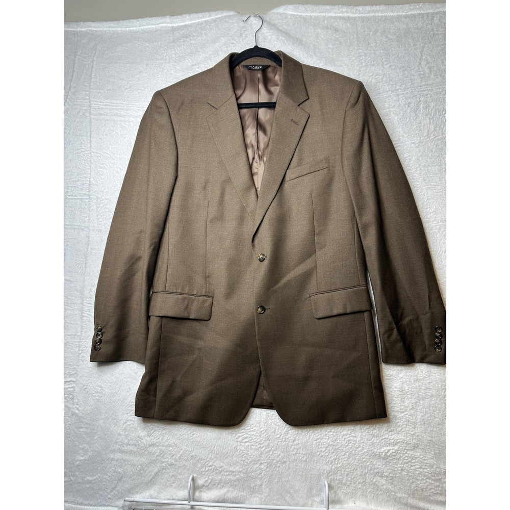 Jos A Bank Suit Jacket Elite Pants Mens 44L Brown 3-Piece Set Wool